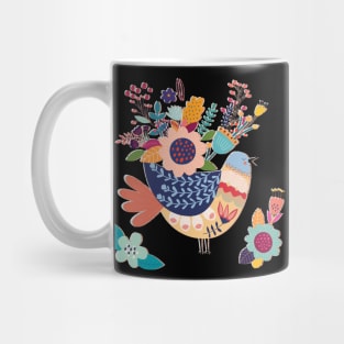 With Flowers On Her Feathers She Flies Freely Mug